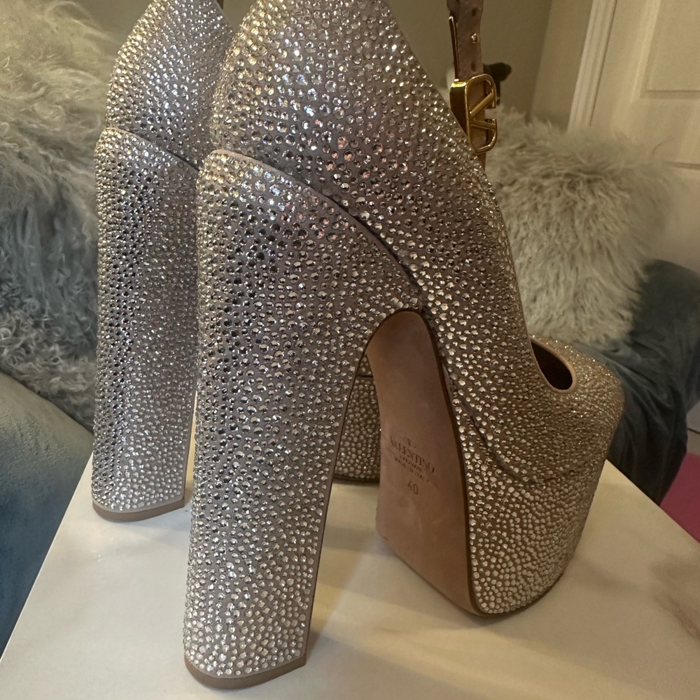 Valentino Garavani Glittering Silver Heels